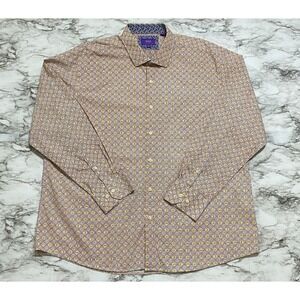 Tallia Men's Dress Shirt Size 2XL 18 1/2 Multicolor Floral Long Sleeve Button Up